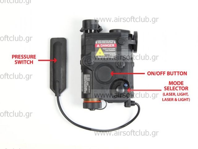 PEQ-15 With Green Laser White LED Illuminator Black